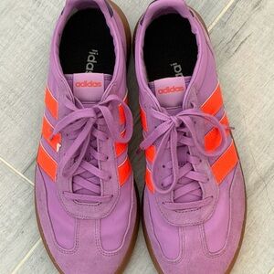 Adidas Violet and Neon Orange Trainers. Great colors